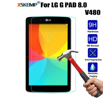 

XSKEMP 9H Real Tempered Glass Scratch Proof Screen Protector For LG G PAD 8.0 V480 Anti-Shatter LCD Tablet Protective Guard Film