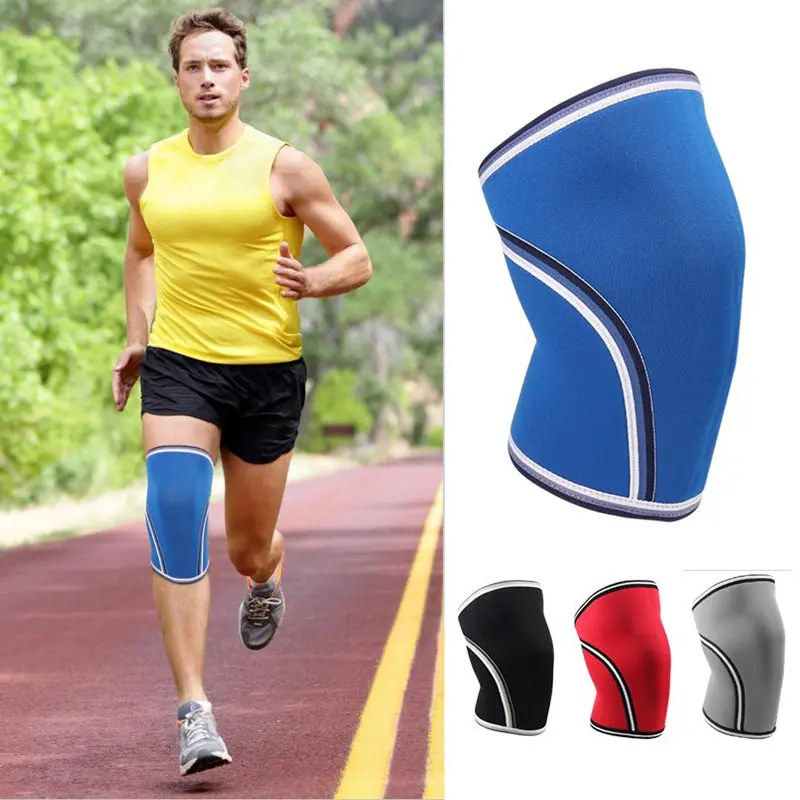

7mm Knee Braces Weightlifting Crossfit Powerlifting Strongman Knee Sleeves Neoprene Knee Protectors Knee Support 4 Colors