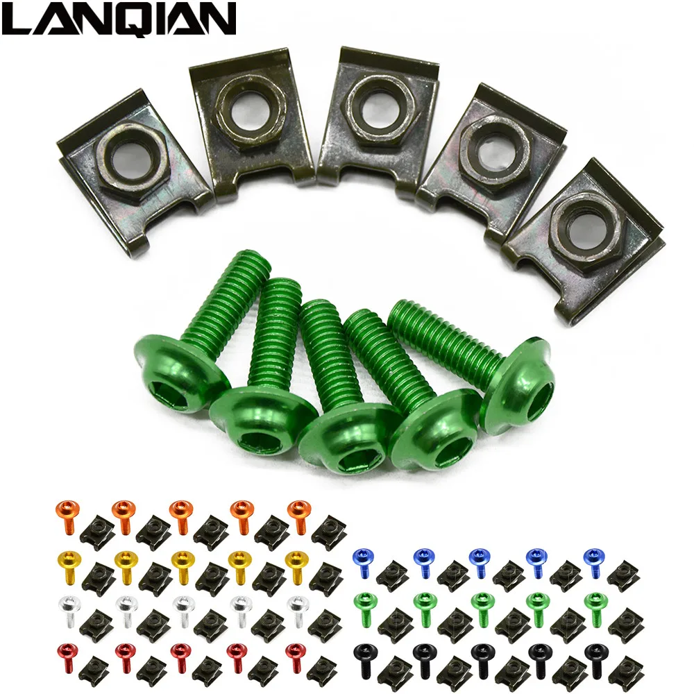 

6mm Motorbike CNC Fairing body work Bolts Screws 5 pcs For Kawasaki Zephyr 750 ZEPHYR 750 ZEPHYR750 ZR-7/S ZR7/S GPZ900R