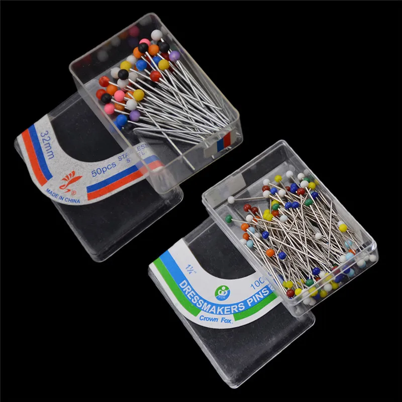 

100pcs/box Muslim Islamic Hijab Scarf Pins With Box Colorful Straight Pins For Scarf Decorative Metal Pins Drop Shipping
