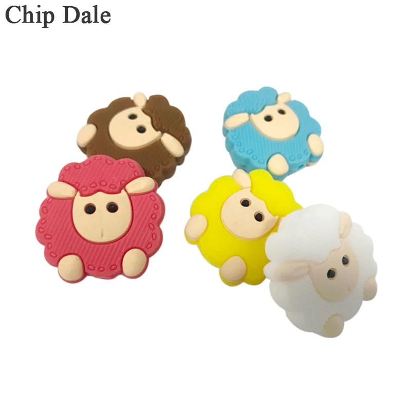 20pc Silicone Beads Cartoon Animals Baby Teether Bead Sheep Shaped Teething Necklace Food Grade DIY Accessories | Мать и ребенок