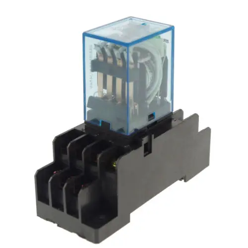 2 x 12vdc 5a coil power relay jqx 13f my4nj hh54pl 14pins 4pdt socket