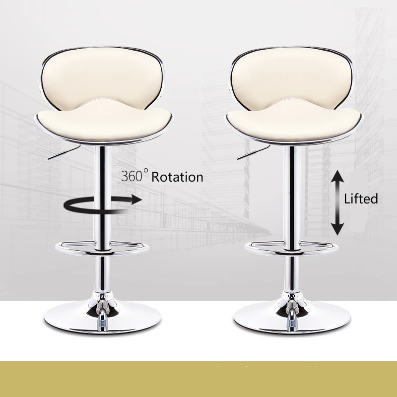 Commercial Bar Chair with Backrest Modern Simple Lifted Rotated Multi-function Bar Stool Household PU Seat Front Desk High Stool Commercial Bar Chair with Backrest Modern Simple Lifted Rotated Multi-function Bar Stool Household PU Seat Front Desk High Stool