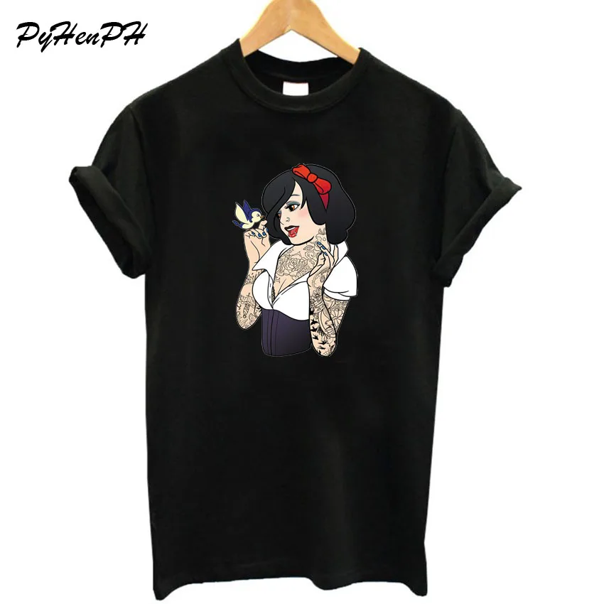 

New Women T Shirt Punk Princess Print Cotton O-Neck Tops Tees Summer Style Female T-Shirt Fashion Ladies Women Clothes
