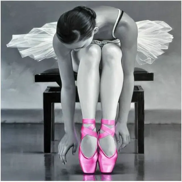 3D,Full round Diamond Painting,Ballet Ballerina,Diamond Embroidery