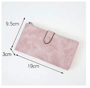 MJ Women Leather Wallets Matte PU Leather Long Wallet Lady's Brand Design Bi-Fold Clutch Purse Coin Pocket Multiple Card Holder (4)