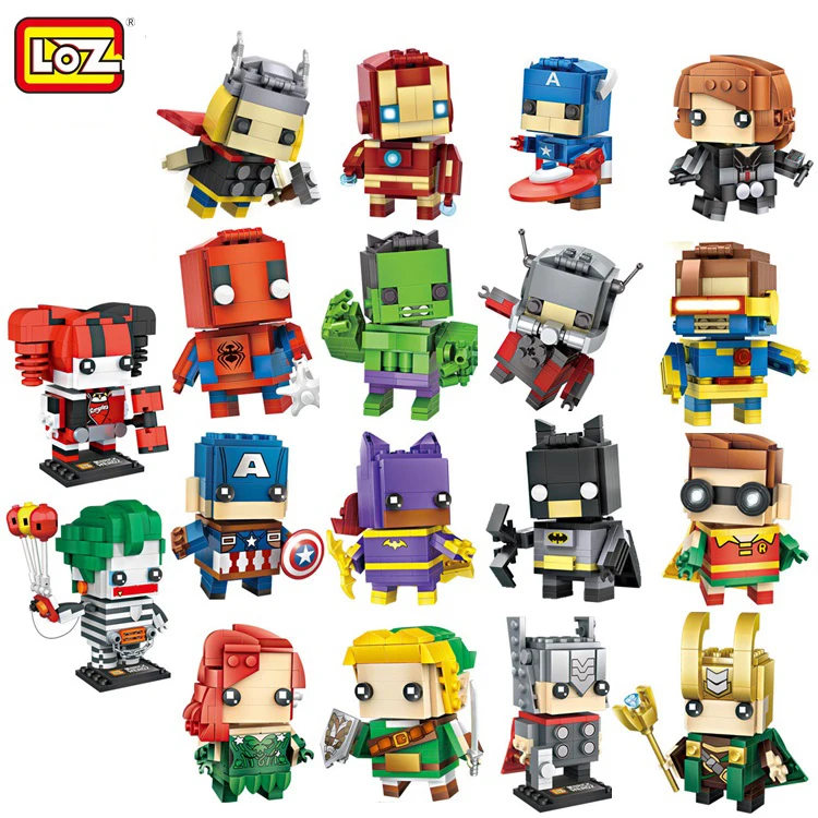 

LOZ Marvel The Avengers Spiderman Hulk Rocky Thor Iron Man Captain America Action Figures Mini Building Blocks Kids Toys HOPI