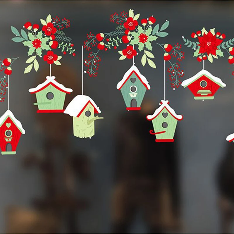 2019 Christmas Wall Stickers Window Glass Festival Decals Santa Murals New Year Christmas Decorations for Home