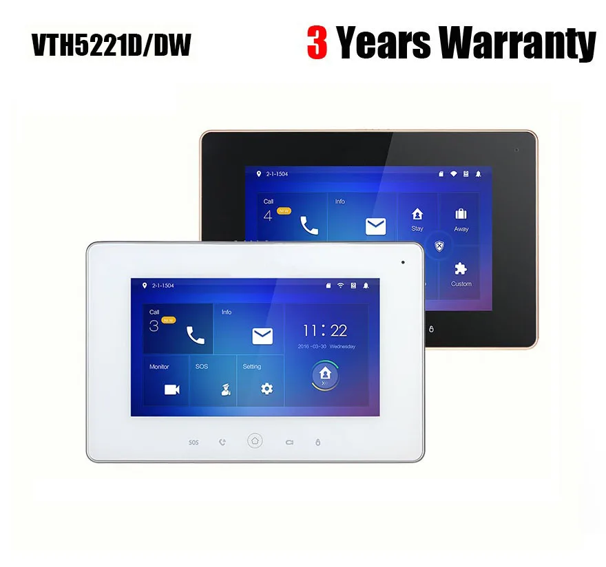 VTH5221D/DW Wi-Fi внутренний монитор H.264 слот для sd-карты черный VTH5221D& Белый VTH5221DW видеодомофон без логотипа