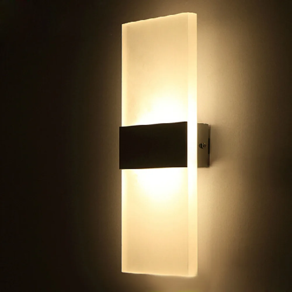 

Light Wall Sconce, White/Black Modern LED Wall Lamp For Bed Home Lighting