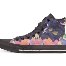 Little Witch Sleepy Time Повседневная Высокая холщовая обувь кеды для дропшиппинг