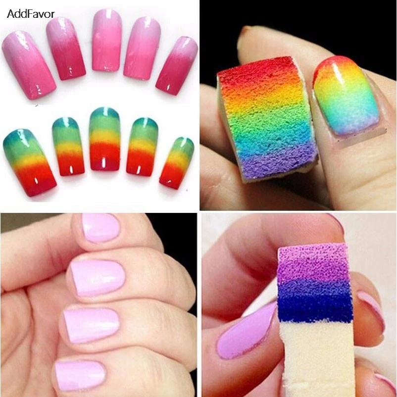 

AddFavor 30pc DIY Salon Nail Sponges Magic Nail Polish Stamping Nail Art Tools Soft Makeup Manicure Art Tools File Blank Stamp