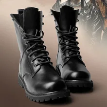 2016 Winter Women Ankle Boots Fashion Genuine Leather Unisex Lace Up Motorcycle Boots Shoes Plus Size