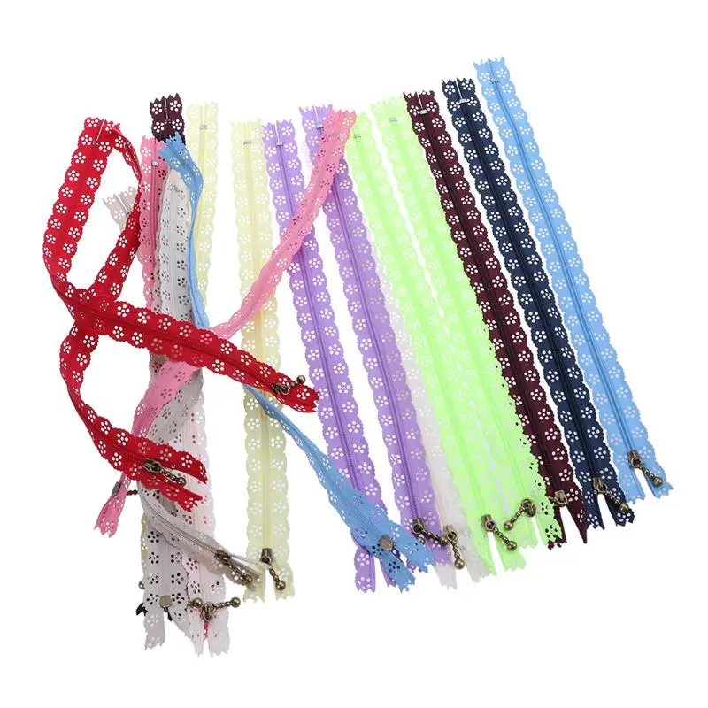 

20pcs Lace Zipper Beautiful Nylon Flower Lace Zippers for Clothing Sewing Craft (Mixed Color, 30cm)