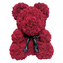 1 шт. Искусственные цветы 40 см плюшевый розовый медведь девушка Юбилей Рождество подарок на день Святого Валентина подарок для свадебной вечеринки