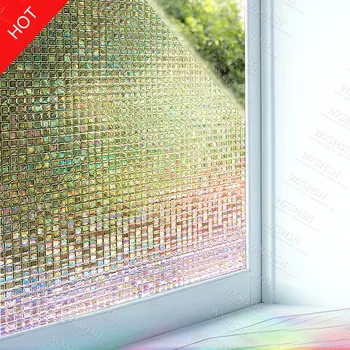 

75x200 Cm 3D Window Film Privacy Static Decoration Self Adhesive for UV Blocking Heat Control Glass Tint Sticker for Home Mosaic