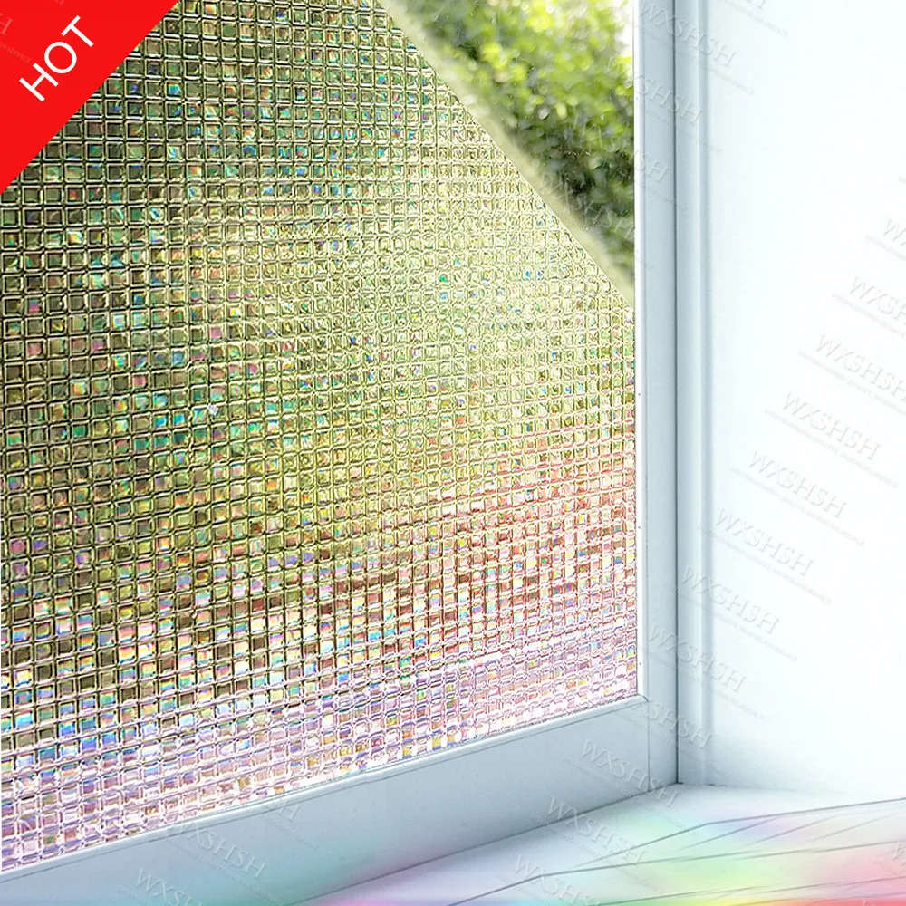 

90x200 Cm Mosaic Window Film Frosted Privacy Glass Covering Door Window Tint Static Heat Control Anti UV Slide Tinting Film