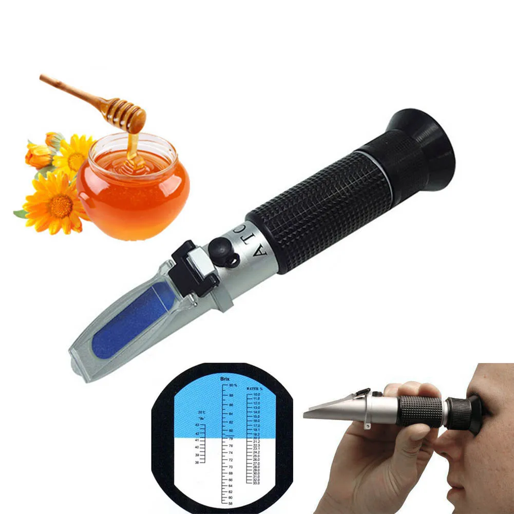 

HOT Refractometer Honey Beekeeper Water Sugar Content Brix 58-92% Water 10-33% Handheld Tool LSF99
