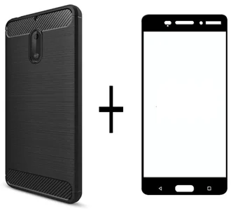 

Shockproof Soft Rubber Back Phone Case for Nokia 6 5 3 Cover funda and Tempered Glass For Nokia 3 5 6 Screen Protector Film