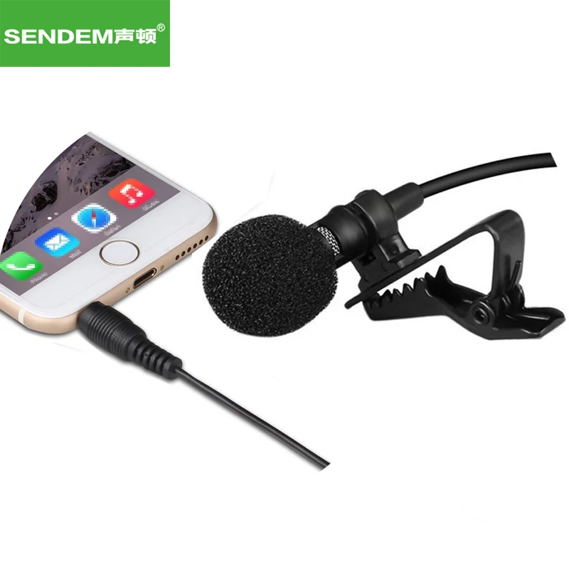 SENDEM B70 Mini Portable karaoke microphone for phone computer Clip-on Lapel Lavalier Microphone Condenser with Mic 3.5mm plug |
