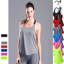 Женские спортивные топы без рукавов, быстросохнущая футболка, спортивные топы для фитнеса, укороченная майка для бега размера плюс, рубашки для йоги, Женские XXL