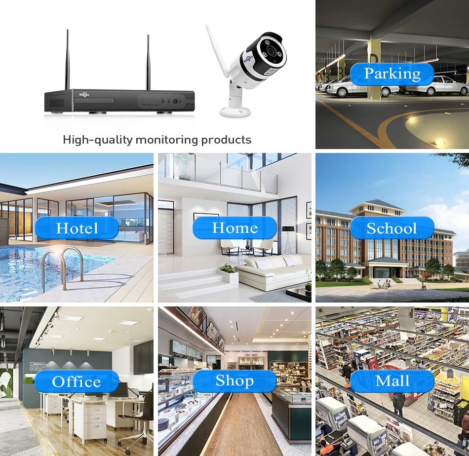 Hiseeu 1080P Беспроводная система видеонаблюдения 4CH 2MP аудио ip-камера Водонепроницаемая сетевая система безопасности комплект видеонаблюдения wifi