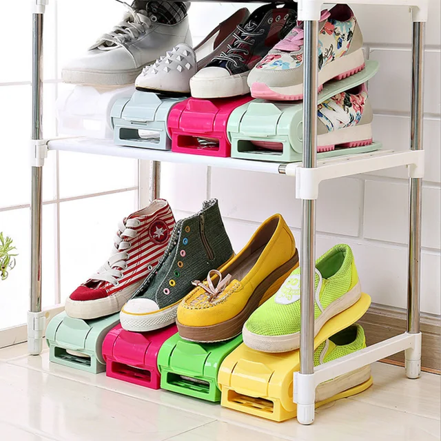 6pcs Lot Magic Shoe Rack Organizer E Saving Shoes 4 Files Adjust 6pcs Lot Magic Shoe Rack Organizer E Saving Shoes 4 Files Adjust Storage Holder Height Adjule 2 Tier Antiskid