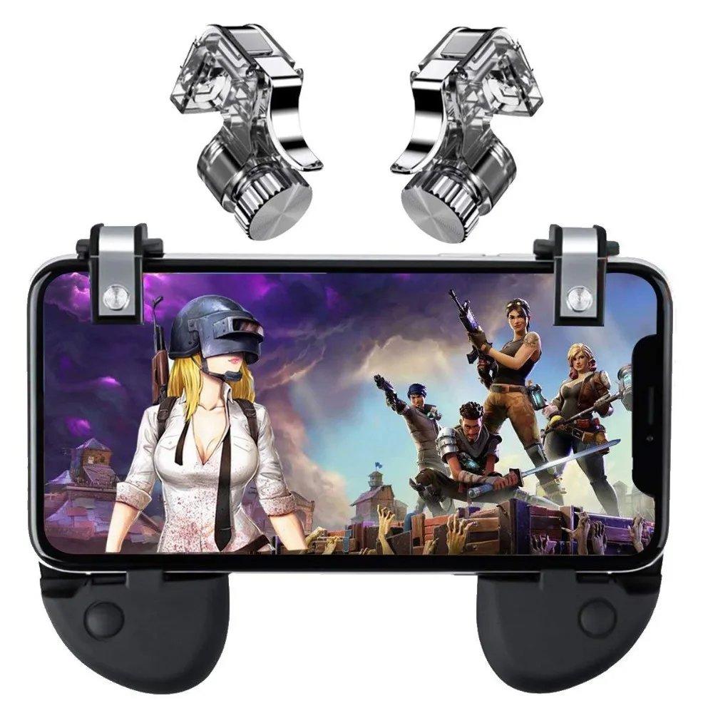 Goedkoop PUBG Mobiele Trigger Controle Mobiele Telefoon Gamepad Controller Fire L1R1 Gaming Shooter voor iphone Gamepad Android Joystick