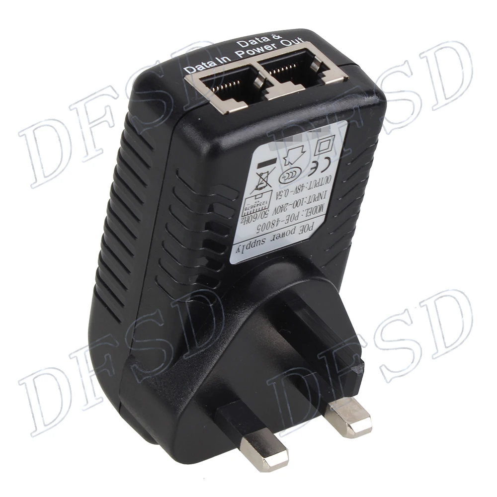 PoE Power Supply Over Adapter UK Plug 100 240V 50/60Hz to DC