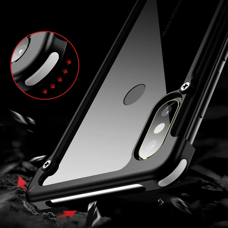 OATSBASF Роскошный чехол для Xiaomi Mi 8 чехол подушка безопасности металлическая защита персональный корпус для Xiaomi Mi 8 SE чехол тонкий металлический чехол