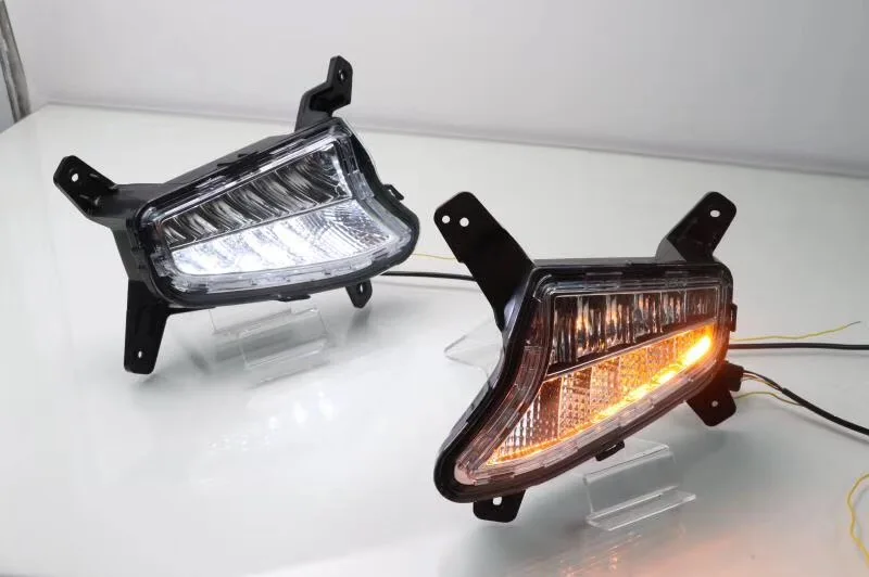 

RQXR LED driving light For Hyundai Sandrodaytime running lights + yellow turn signal, 2pcs