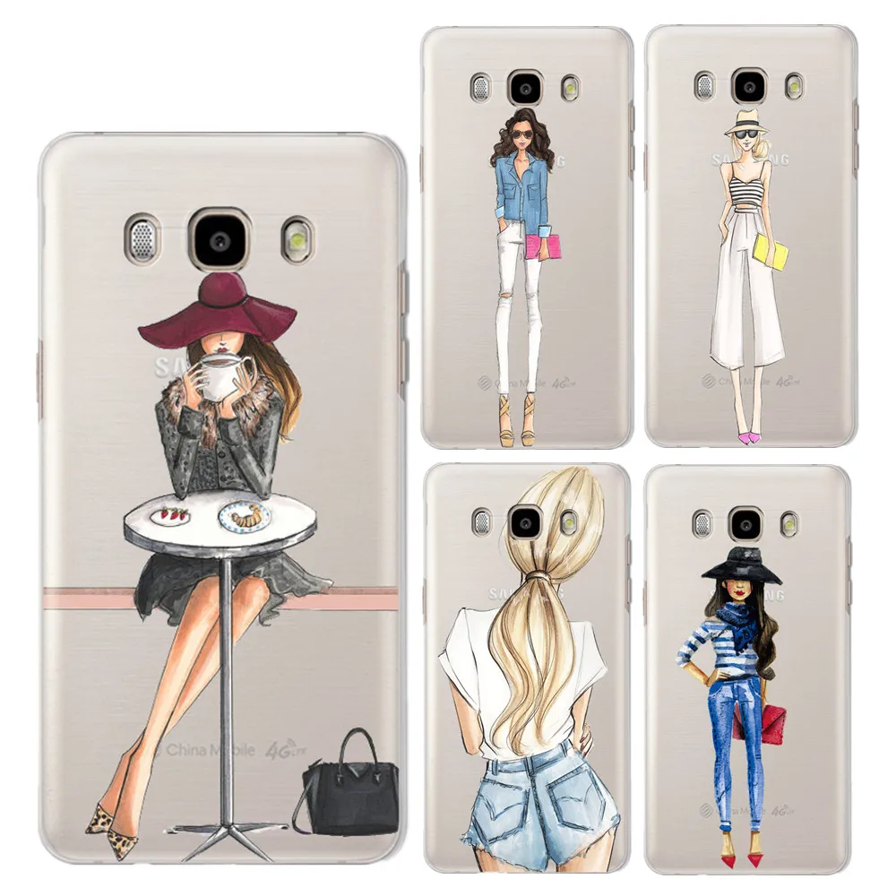 For Samsung Gaiaxy J5 2016 5.2" Case Fashion modern girl