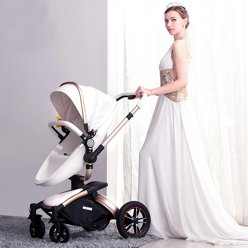 

Stroller two-way two-in-one seat plus sleeping basket high landscape shock absorbers strollers can sit four wheel cart 0-36 mont