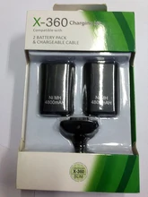 2 Batteries+Charging Cable For Xbox 360 battery Wireless/Wired Controller Bateria Rechargeable 4800mah Battery Pack