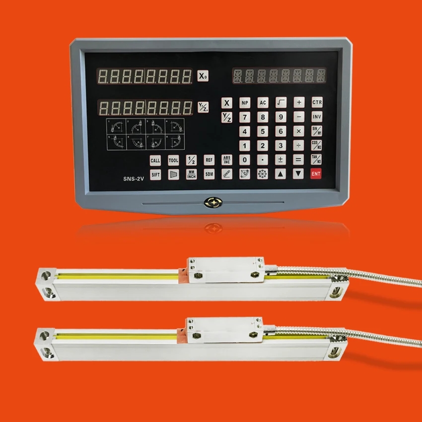 

Complete 2 Axis Dro Set/Kit and 2 PCS 5U Linear Optical Ruler Travel Length 100 200 300 400 500 600 700 800 900 1000mm for Mill