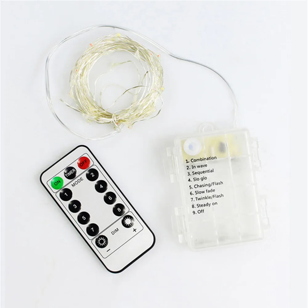 Battery Powered 5M or 10M IP65 waterproof  led string light & RF remote 8 Modes decoration fairy light for Bedroom,Garden,Street