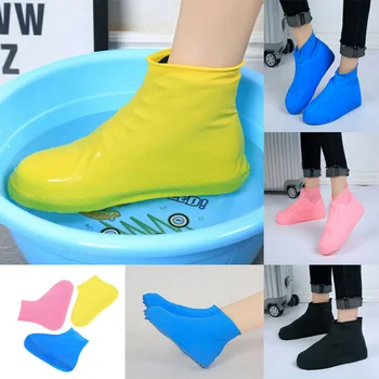 

Reusable Shoe Covers Dustproof Rain Cover Winter Step In Shoe Waterproof Silicone Overshoes