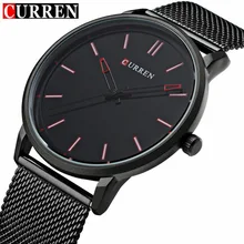 Модный Топ Luxury Brand Curren Часы Для мужчин Сталь сетка ремень кварц-часы ультра тонкий циферблат часов Для мужчин Relogio masculino 8233