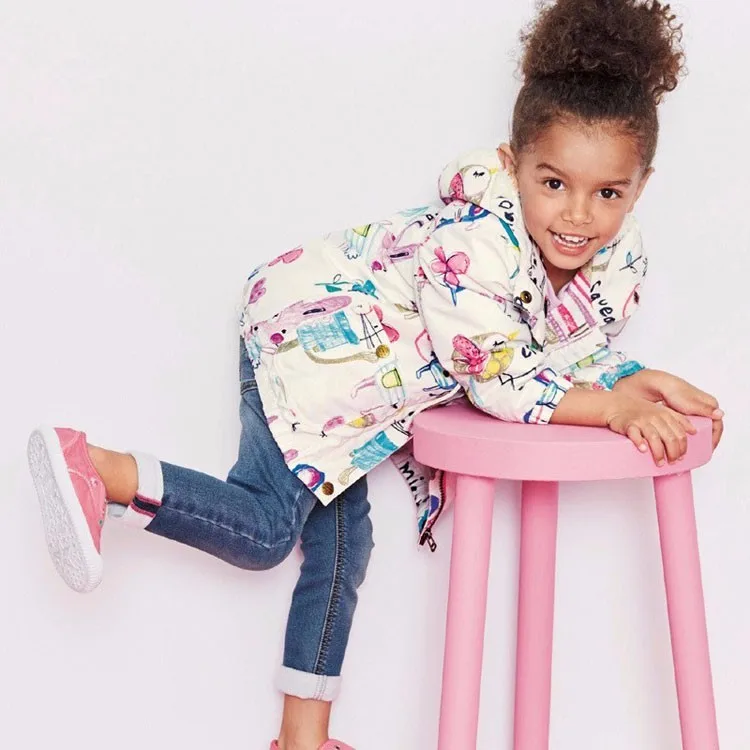 Jaquetas para Meninas Cabolsas com Capuz Roupas do Bebê Novo Outono Inverno Crianças t Graffiti Parkas Bebê Meninas Quente Outerwear 1-7 6 Casacos e Parkas