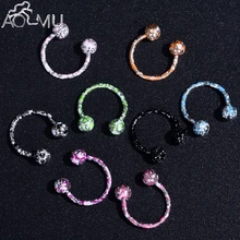 8 шт./компл. 16G 18G Нос Кольца для пирсинга перегородки носа кольца для губ сосок, бровь кольца для мочки уха серьги-кольца в форме подковы пирсинг уха Нержавеющая сталь, ювелирное изделие для тела