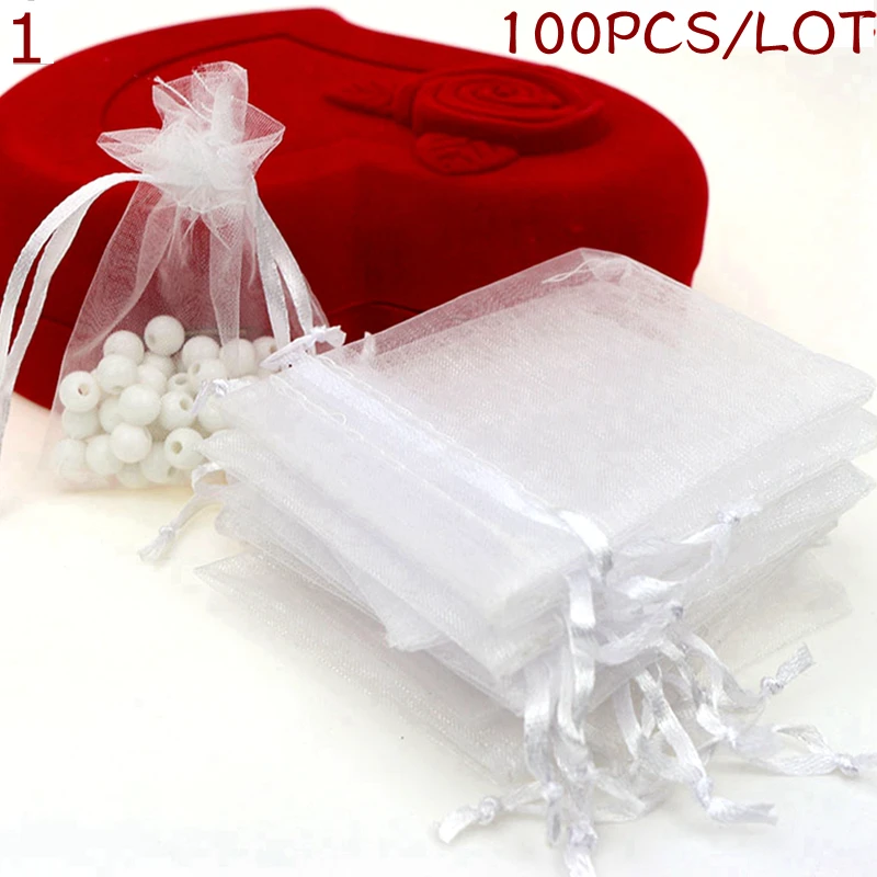 Органза пакет для конфет Ювелирная упаковка посылка Свадебные украшения развлечение для детского праздника Подарочный мешочек с кулиской подарочная Сумка из органзы - Цвет: 1
