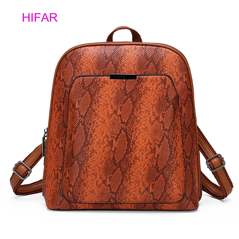 

Vintage Serpentine Women Backpack School Bags for Teenage Girls Shoulder Bag Female PU Leather Backpacks Mochilas Mujer Bagpack
