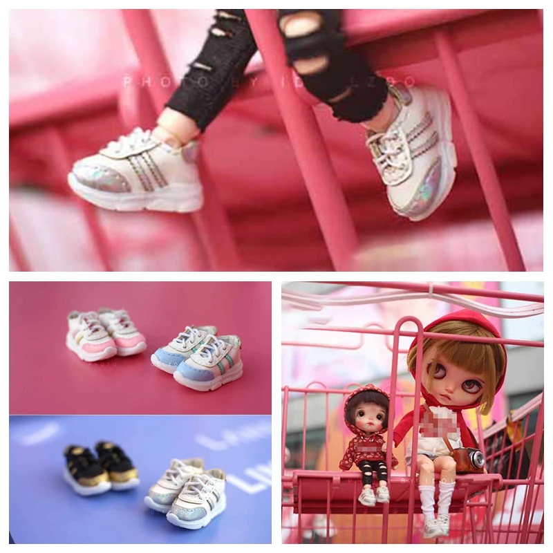 

New Macarons Color Sport Shoes 1PCS Fashion Sneakers shoes for blyth OB11 1/6 bjd dolls accessories sneakers for dolls
