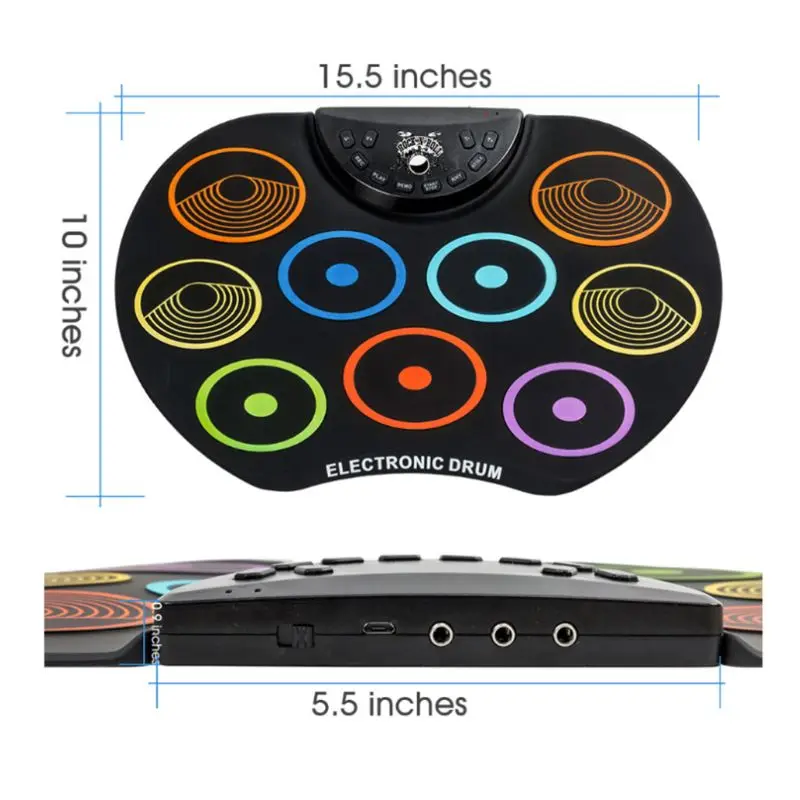 Складной барабан электронный комплект 9 силиконовые накладки USB с голени педали аксессуар для гитары
