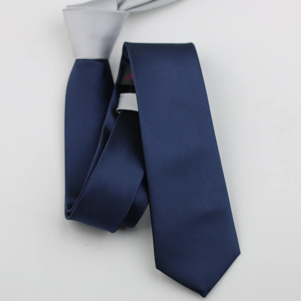 Coachella Галстуки сплошной Цвет Галстук Узел контрастный дизайн галстук ЖАККАРДОВЫЙ узкий галстук 6 см темно-серый и темно-синий