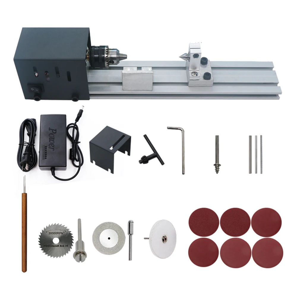 Мини токарный станок для полировки бусин, деревообрабатывающий инструмент для рукоделия, универсальный набор, вилка США