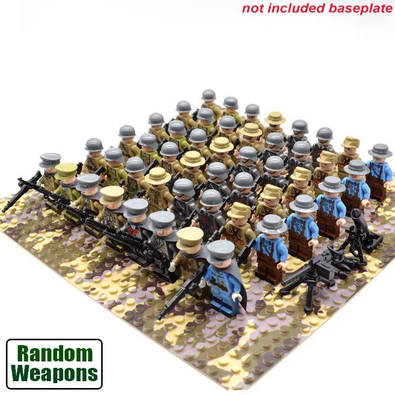 Цена 48 шт. компл. WW2 солдат Военная Советского Союза, Китай, США, Великобритания, Франция, Япония, армии конструкторных блоков, Детские кубики, игру...