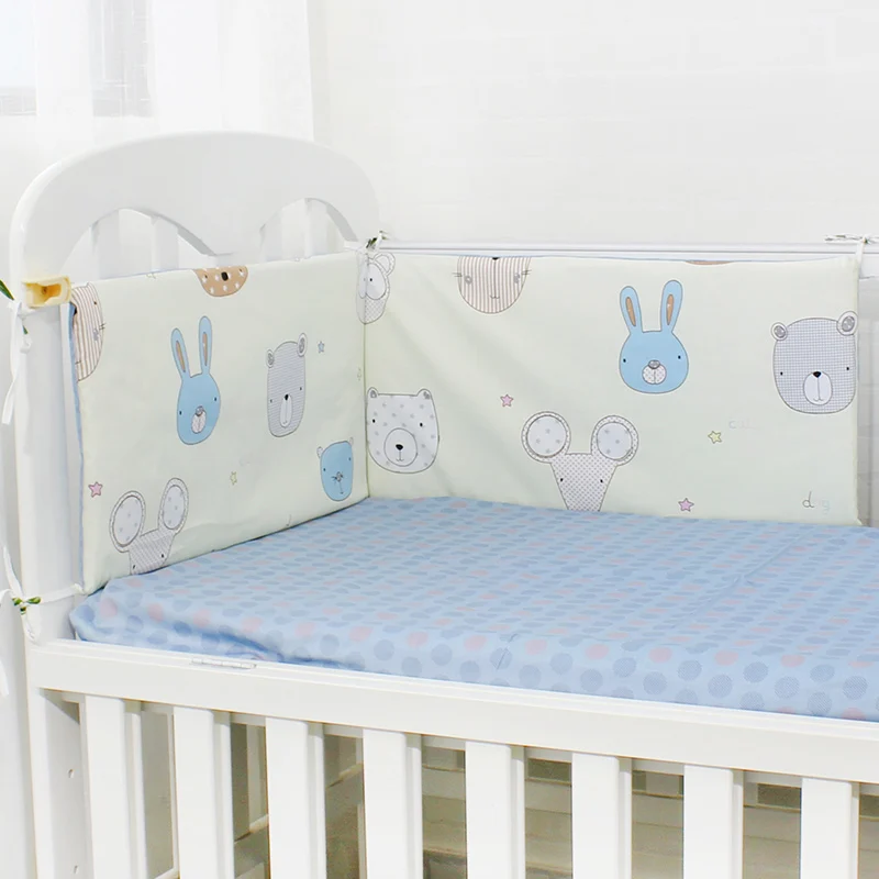 Animals 1 Pcs Детская кроватка Бампер Мягкий дышащий хлопок кровать протектор для детей крот к кроватке постельные принадлежности набор для детей 120 см за штуку - Цвет: Animals 1 Pcs