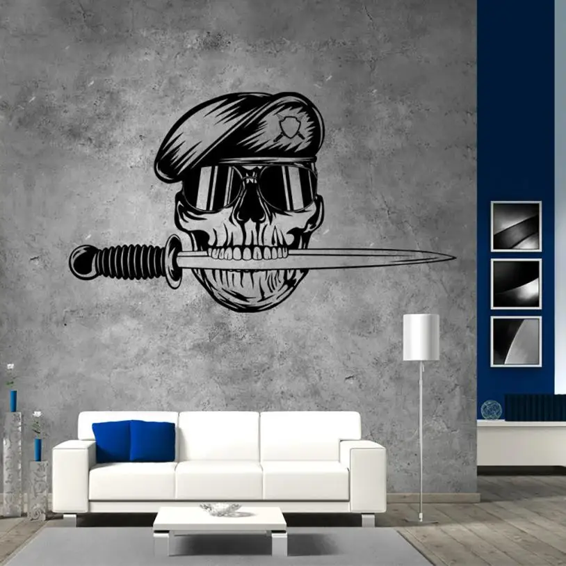 Home Decor Череп Скелет фон оформлен Гостиная Спальня стены Стикеры s стены Стикеры дома Deco mirror AU14