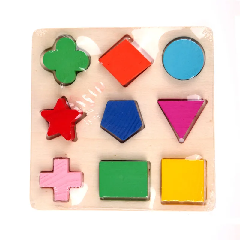 Kids Baby Wooden Learning Geometry Educational Toys Puzzle Montessori Early Learning Free Shipping